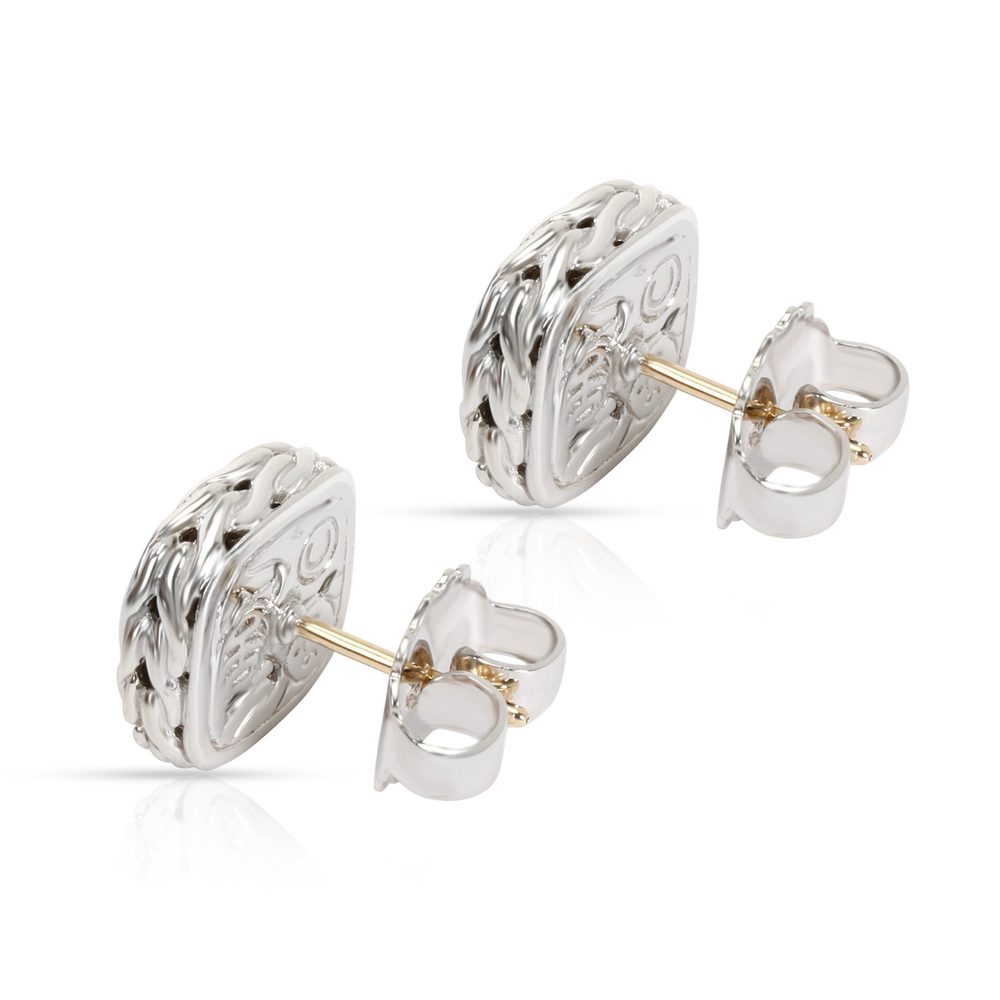 John Hardy Chain Square Diamond Stud Earring In S… - image 2